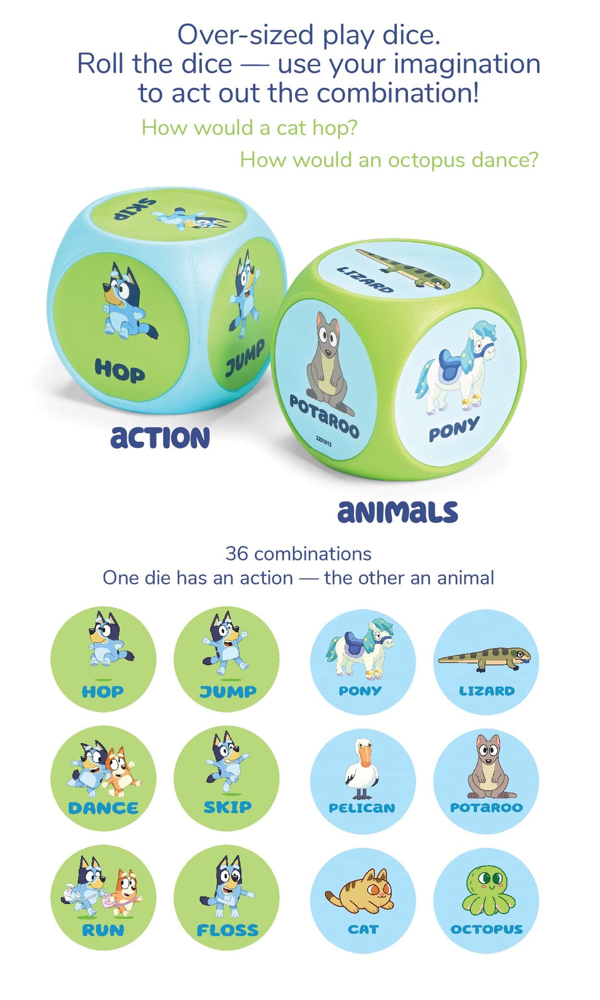 Bluey Wackadoo Imaginative Family Fun Dice Game