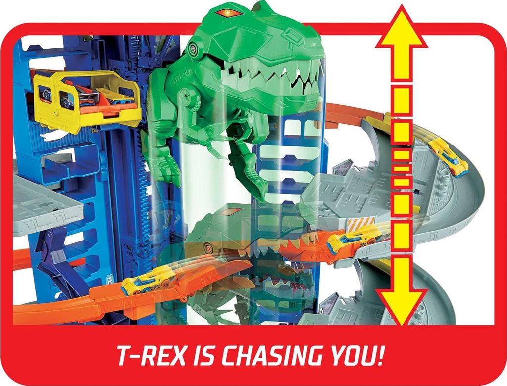 T-Rex Ultimate Hot Wheels Car Garage Over 3 Feet Tall!