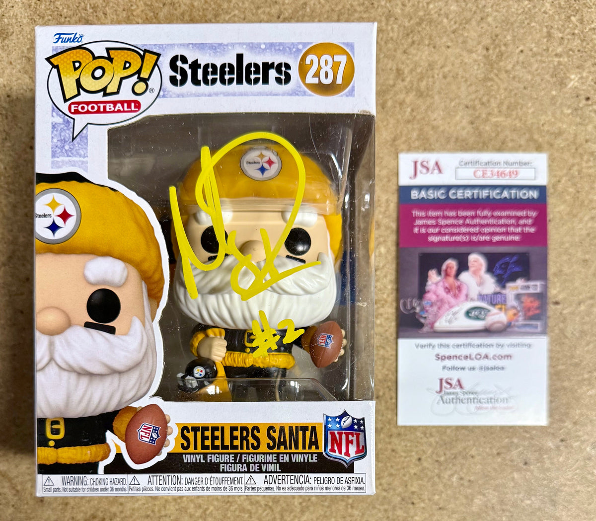 Mason Rudolph Signed NFL Pittsburgh Steelers Santa Funko Pop! #287 With JSA COA