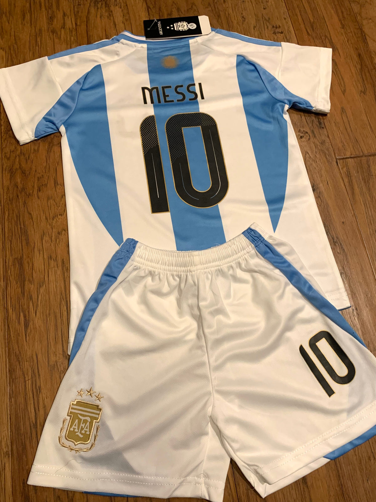 Lionel Messi Kids Soccer Argentina Home Jersey Set Youth & Toddler Sizes