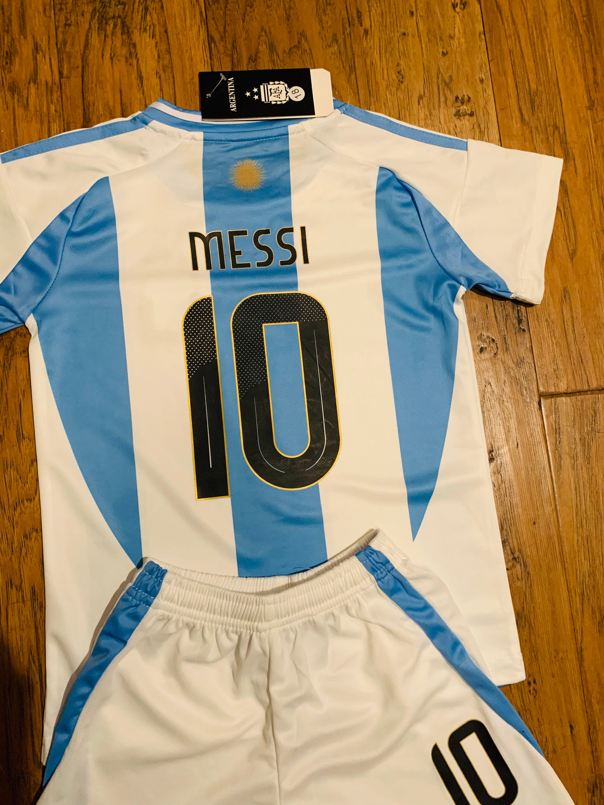 Lionel Messi Kids Soccer Argentina Home Jersey Set Youth & Toddler Sizes