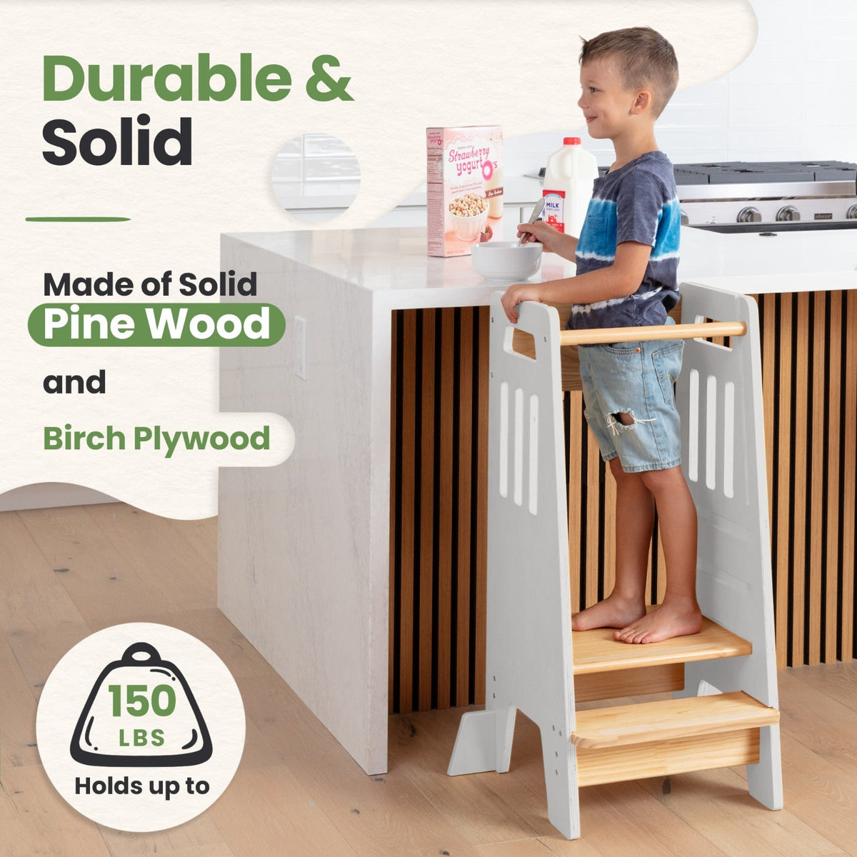 Standing Toddler Tower with Sliding Safety Door