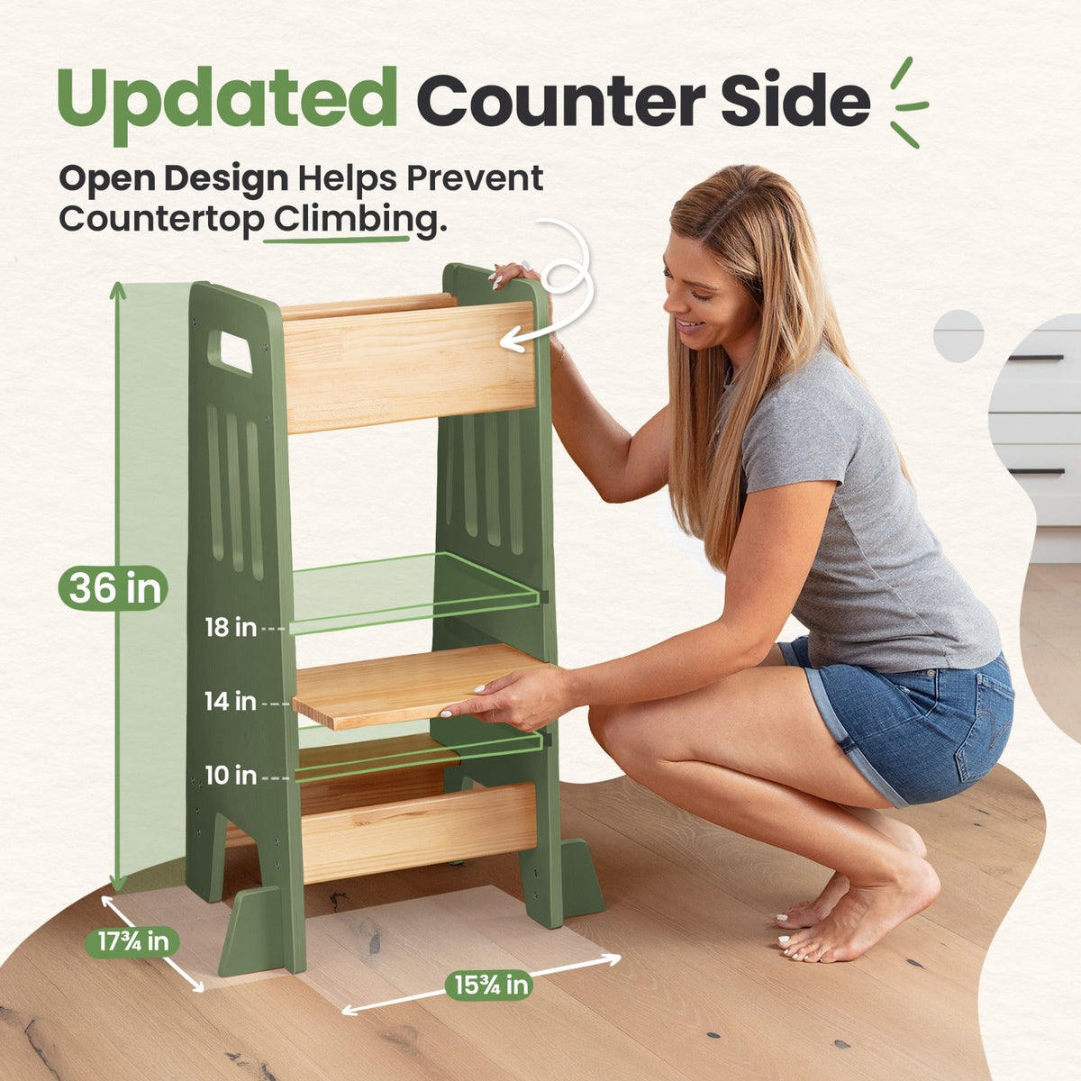 Standing Toddler Tower with Sliding Safety Door