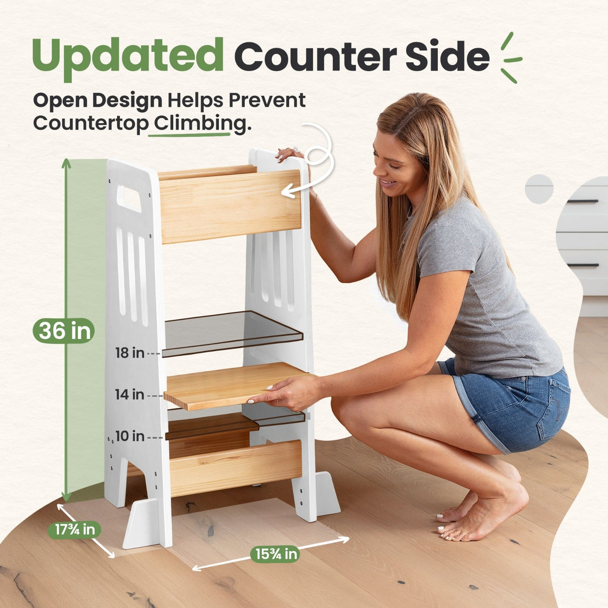 Standing Toddler Tower with Sliding Safety Door