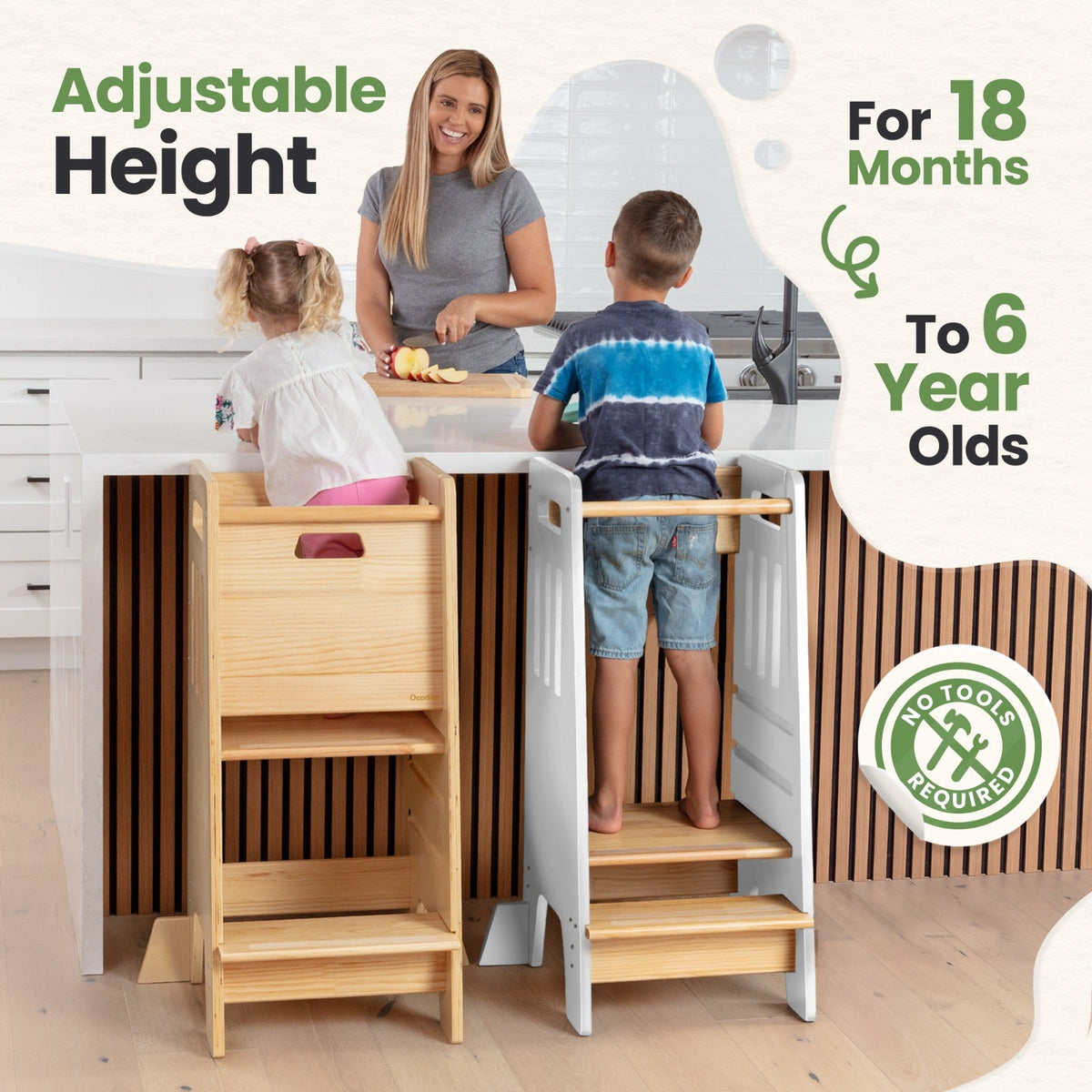 Standing Toddler Tower with Sliding Safety Door