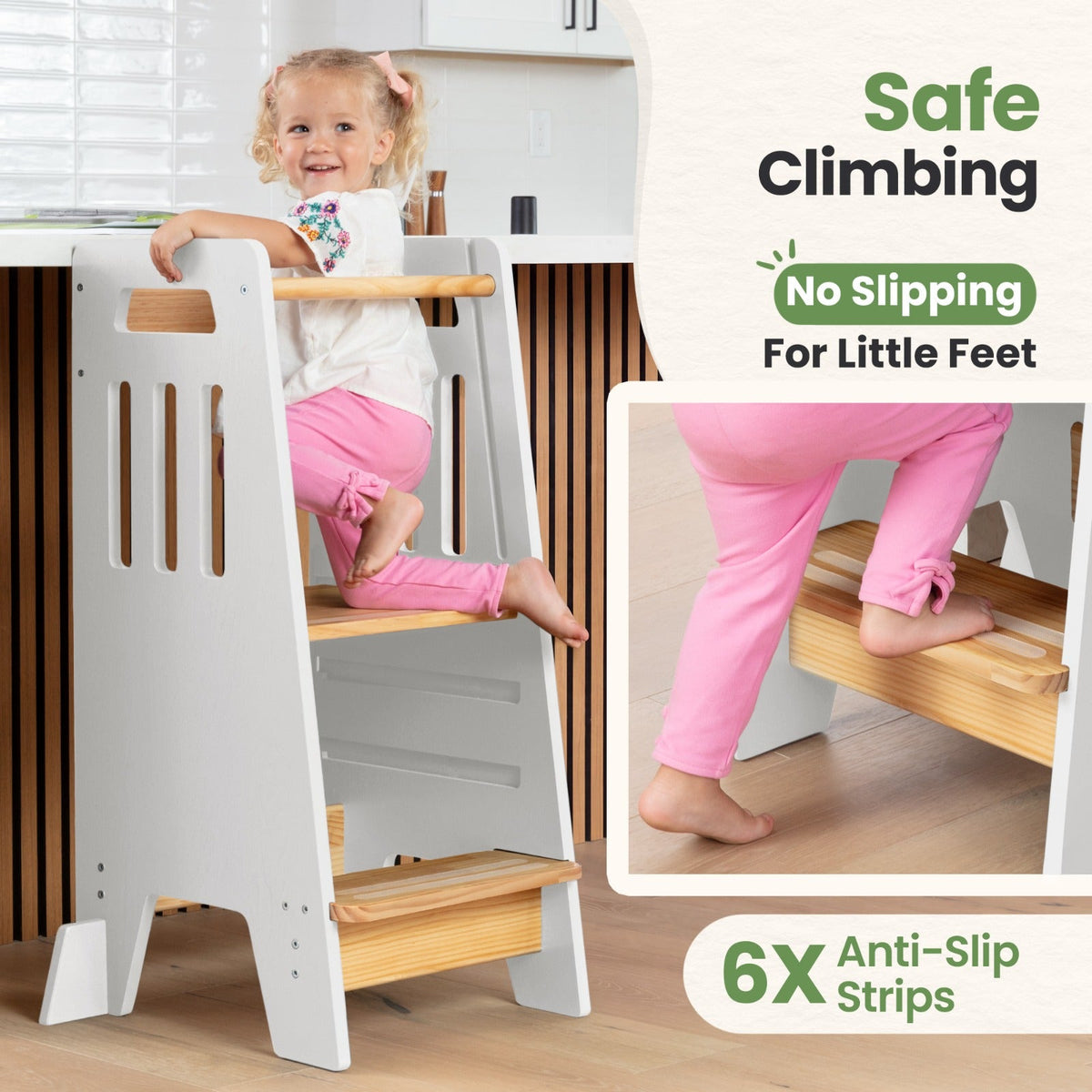 Standing Toddler Tower with Sliding Safety Door
