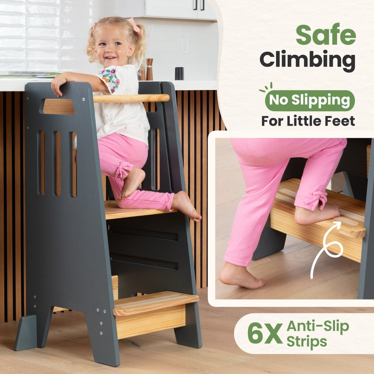 Standing Toddler Tower with Sliding Safety Door