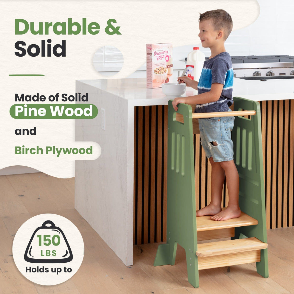 Standing Toddler Tower with Sliding Safety Door