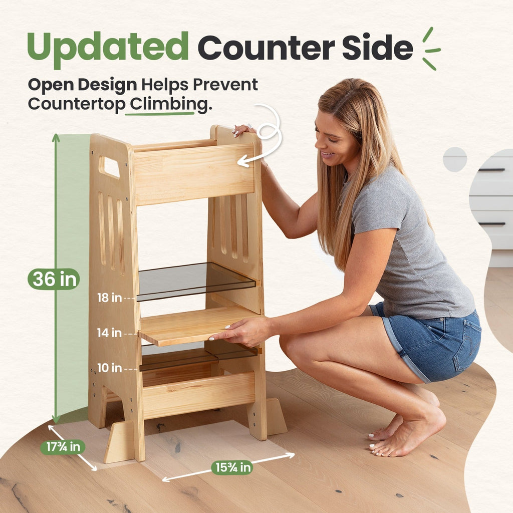 Standing Toddler Tower with Sliding Safety Door