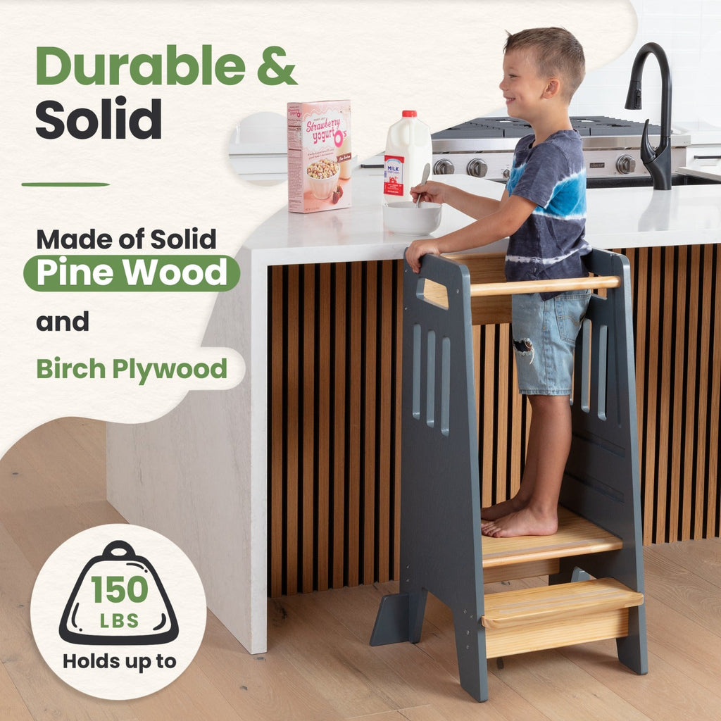 Standing Toddler Tower with Sliding Safety Door