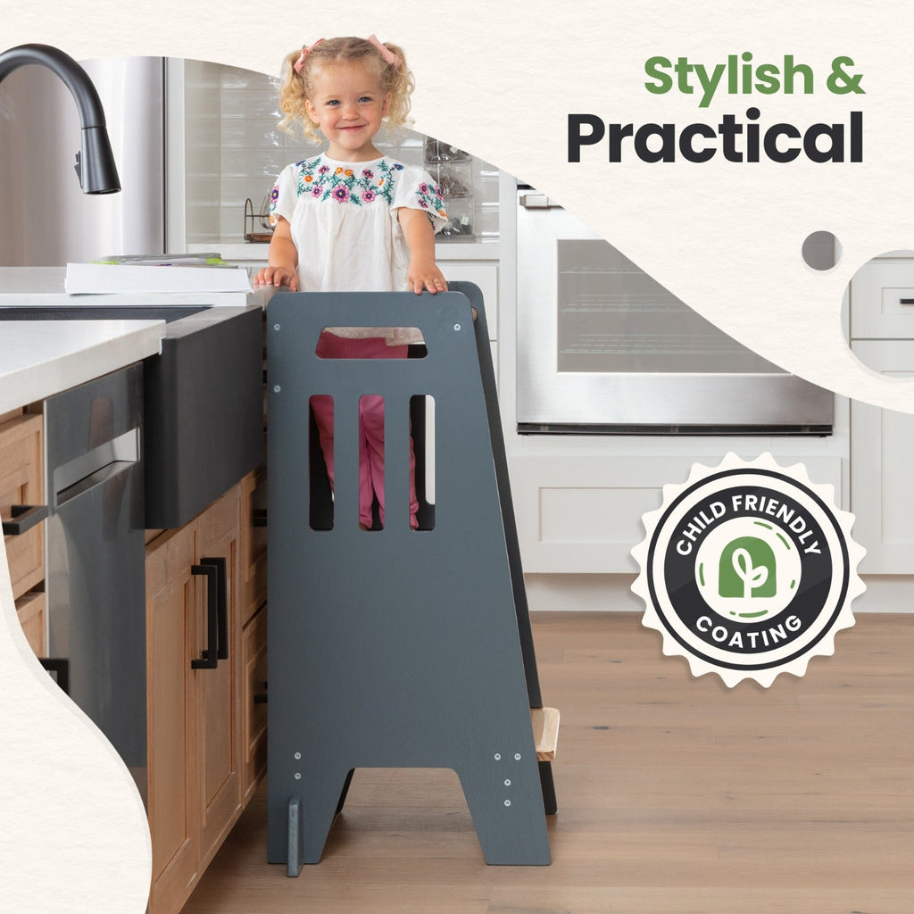 Standing Toddler Tower with Sliding Safety Door