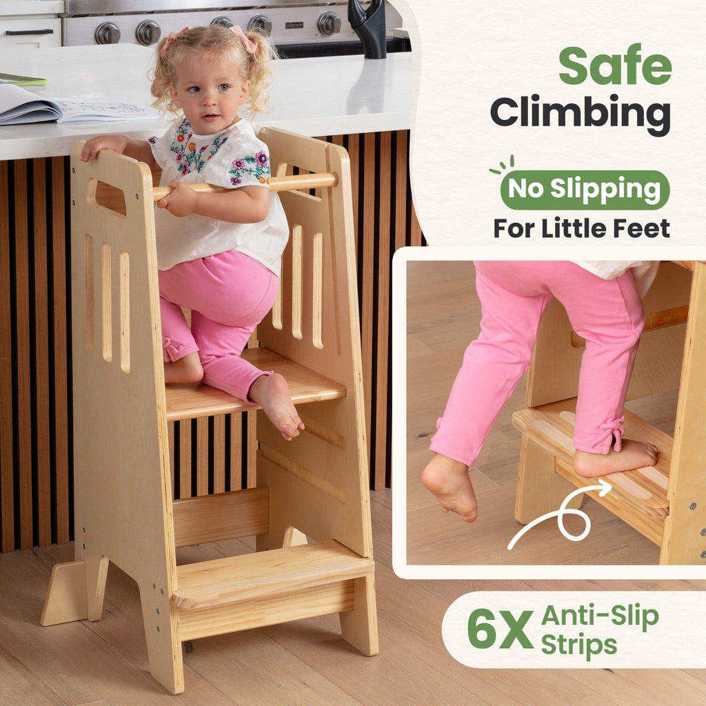 Standing Toddler Tower with Sliding Safety Door
