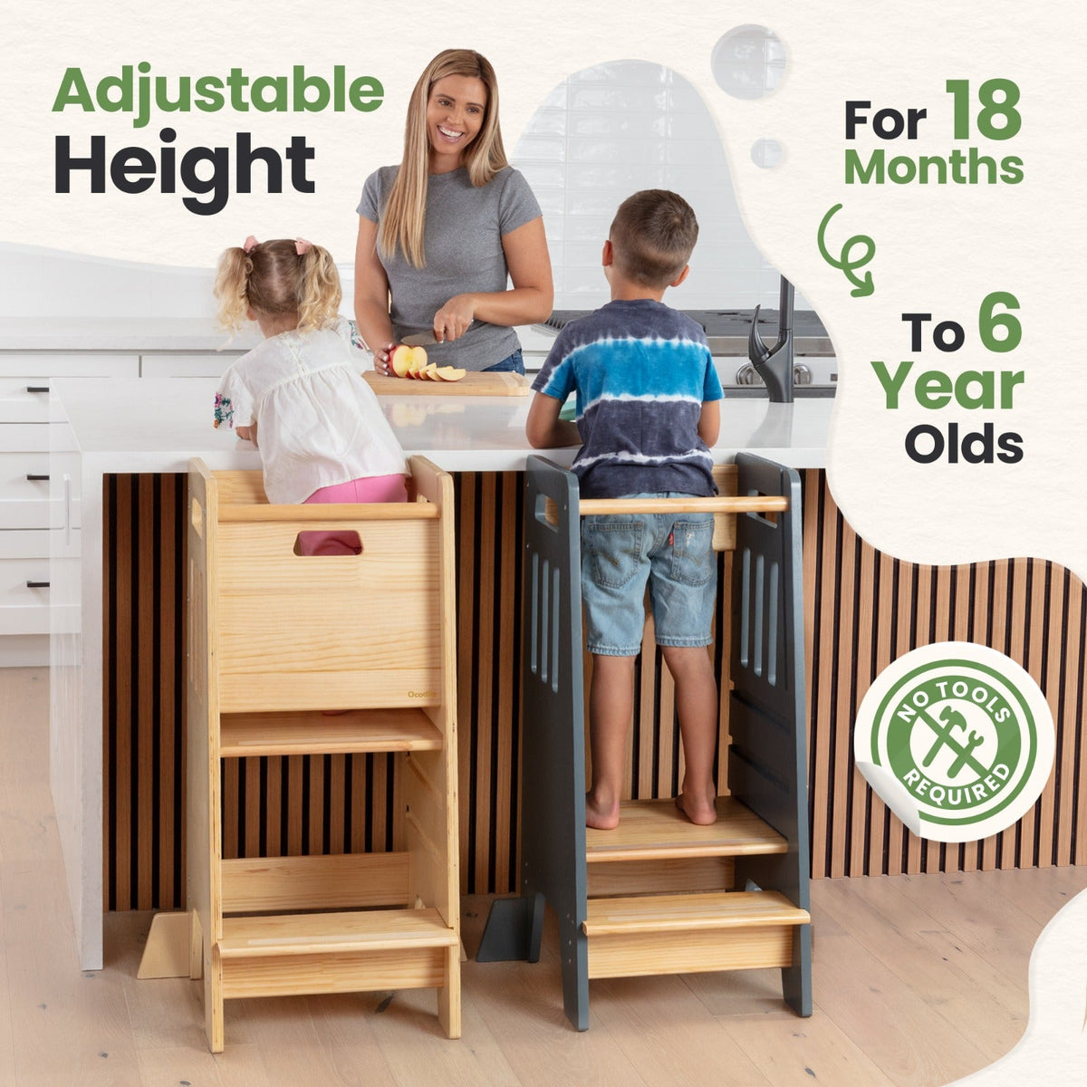 Standing Toddler Tower with Sliding Safety Door