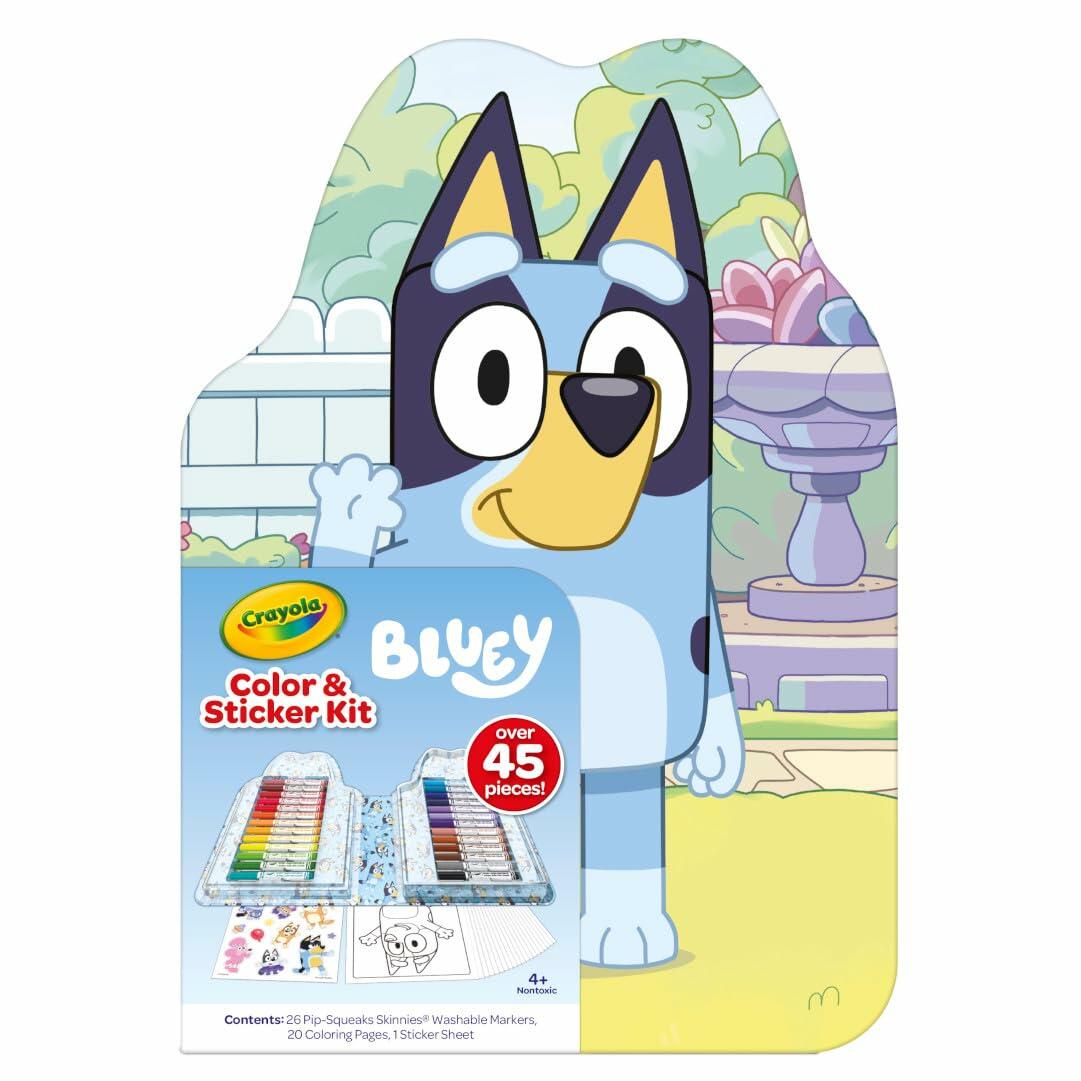 Crayola Bluey Art Kit for Kids 45pcs Coloring Book Stickers 4+