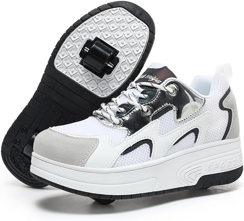 Ylllu Kids LED Roller Skate Shoes with Single Wheel Light up Roller Shoes Gift for Girls Boys Children