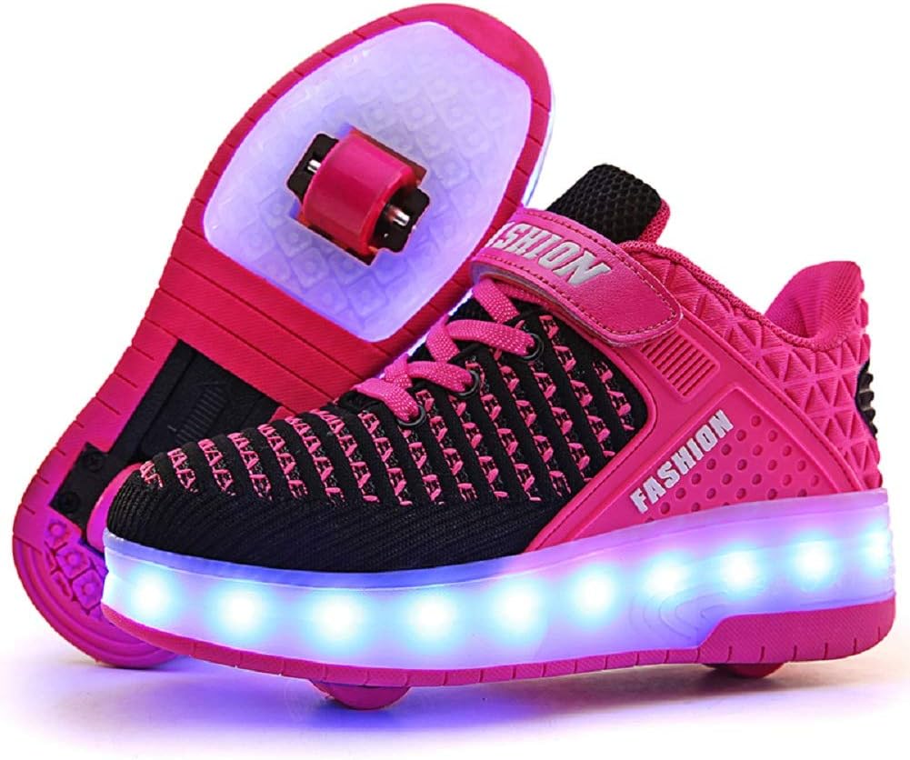 Ylllu Kids LED Roller Skate Shoes with Single Wheel Light up Roller Shoes Gift for Girls Boys Children