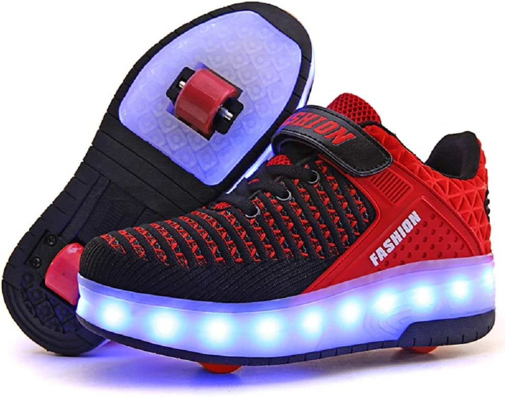Ylllu Kids LED Roller Skate Shoes with Single Wheel Light up Roller Shoes Gift for Girls Boys Children