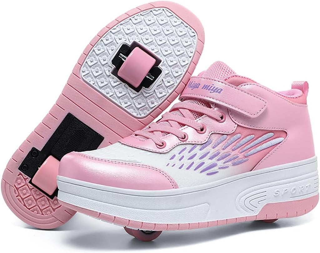 Ylllu Kids LED Roller Skate Shoes with Single Wheel Light up Roller Shoes Gift for Girls Boys Children