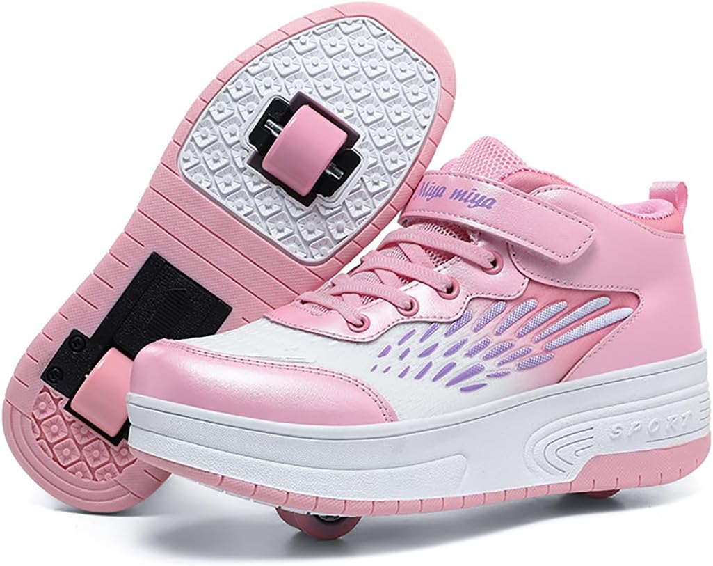 Ylllu Kids LED Roller Skate Shoes with Single Wheel Light up Roller Shoes Gift for Girls Boys Children