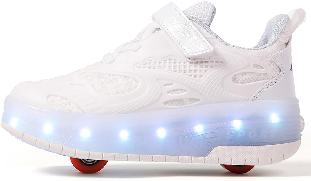 Ylllu Kids LED Roller Skate Shoes with Single Wheel Light up Roller Shoes Gift for Girls Boys Children