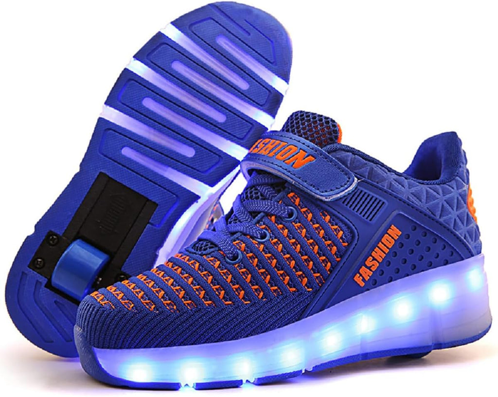 Ylllu Kids LED Roller Skate Shoes with Single Wheel Light up Roller Shoes Gift for Girls Boys Children