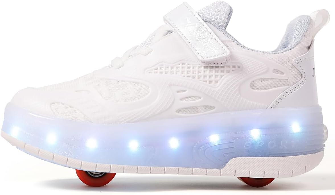 Ylllu Kids LED Roller Skate Shoes with Single Wheel Light up Roller Shoes Gift for Girls Boys Children